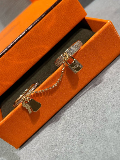 [⭐Shinejoy]HM KELLY CLOCHETTE DOUBLE RING IN  WITH DIAMONDS