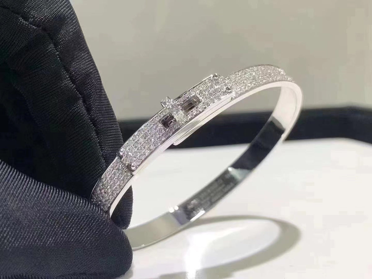[⭐Shinejoy]HM KELLY BRACELET IN SILVER AND FULL PAVE DIAMOND