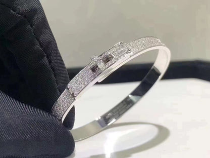 [⭐Shinejoy]HM KELLY BRACELET IN SILVER AND FULL PAVE DIAMOND