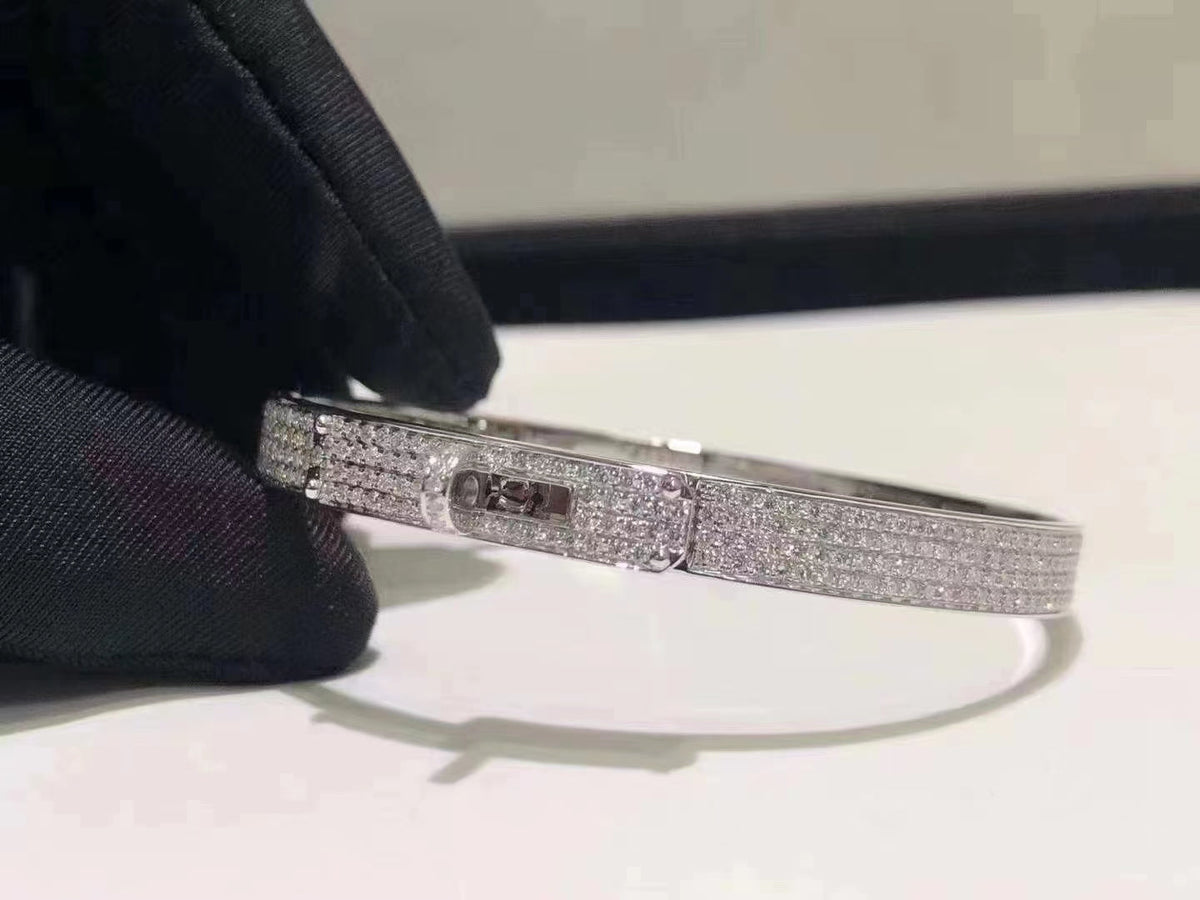 [⭐Shinejoy]HM KELLY BRACELET IN SILVER AND FULL PAVE DIAMOND