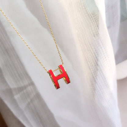 [⭐Shinejoy]HM CLIC RED ENAMEL GOLD NECKLACE