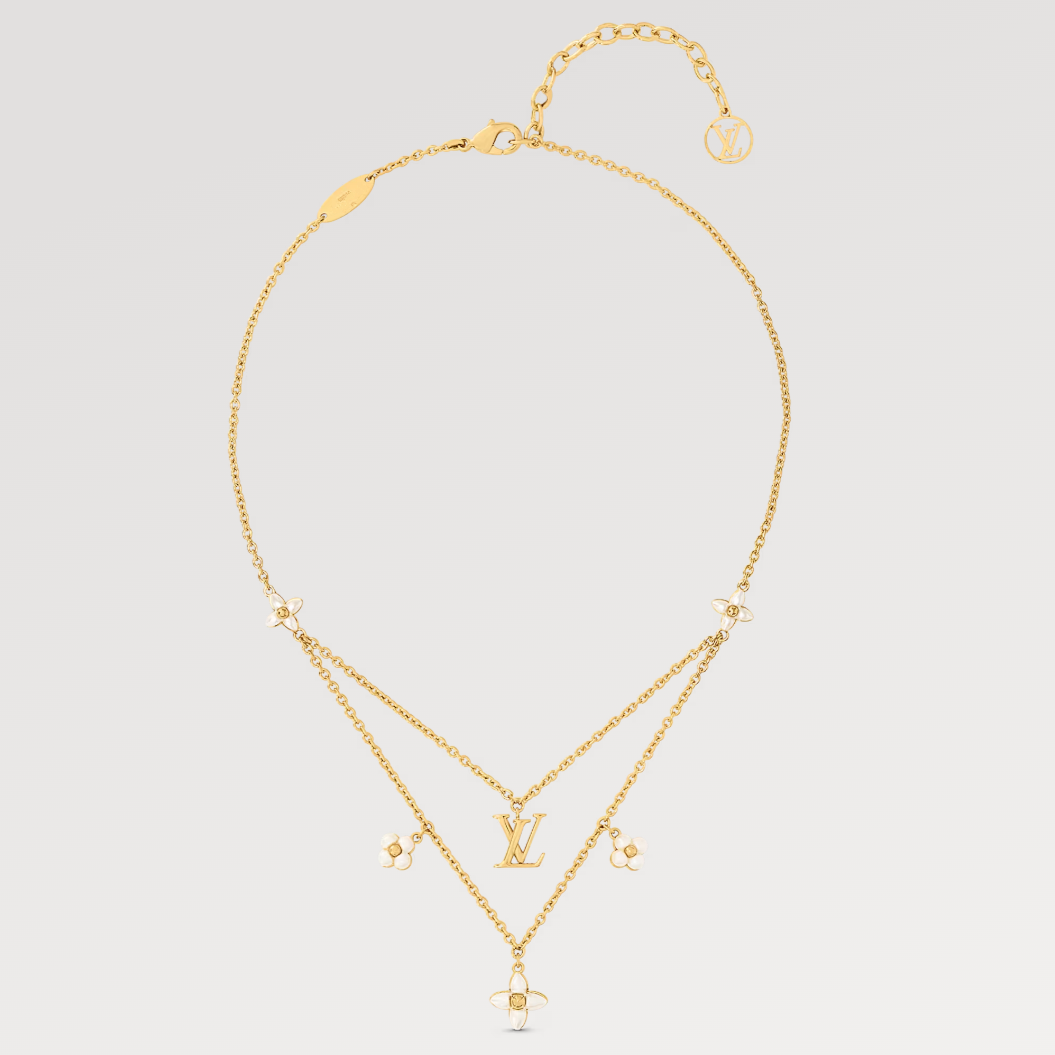 [⭐Shinejoy]FLOWERGRAM GOLD MOP DOUBLE ROW NECKLACE