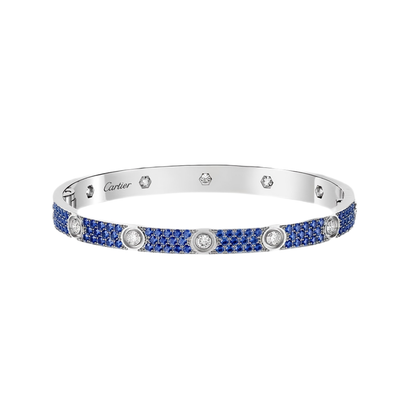[⭐Shinejoy]2026 PAVE GEMSTONE LOVE BRACELET 6.1MM 10 DIAMONDS