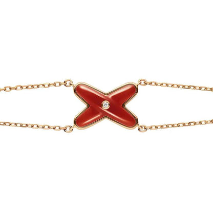 [⭐Shinejoy]JEUX BRACELET CARNELIAN PINK GOLD 1 DIAMOND