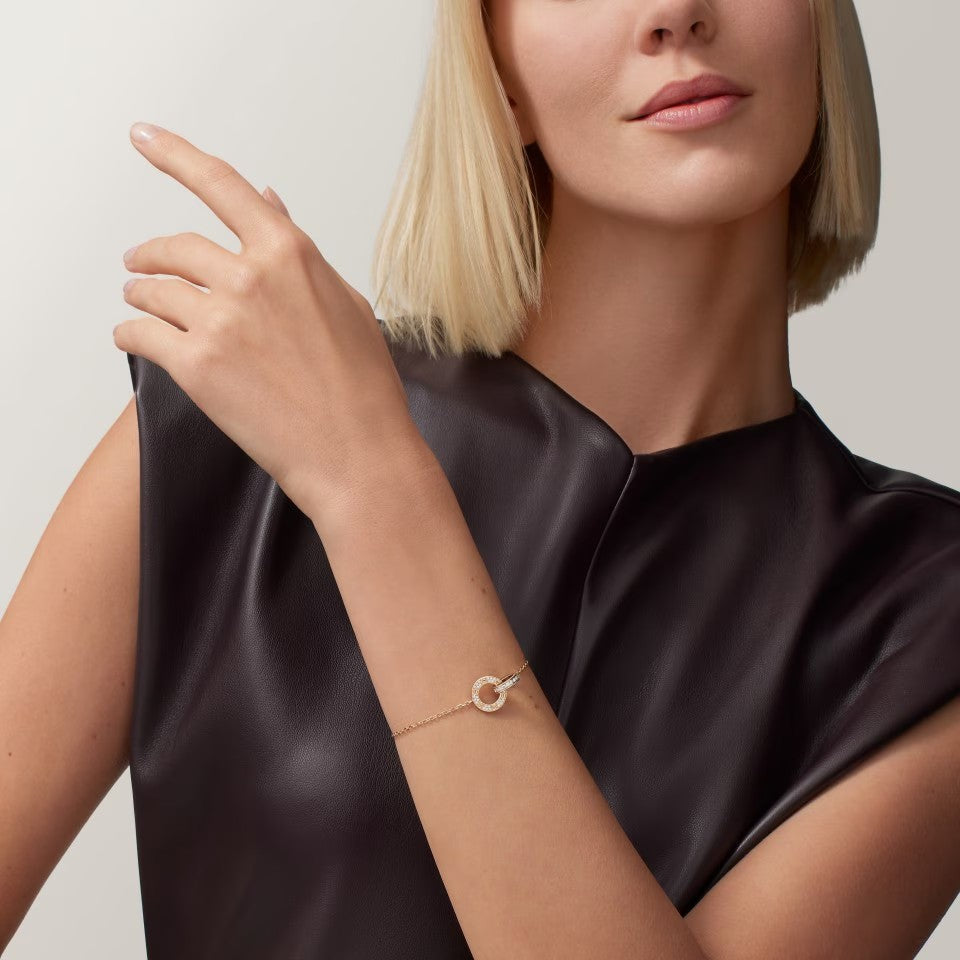 [⭐Shinejoy]LOVE DOUBLE RING FULL DIAMOND BRACELET
