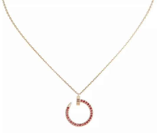 [⭐Shinejoy]JUSTE NECKLACE GOLD RED DIAMONDS