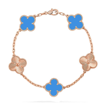 [⭐Shinejoy] CLOVER 5 MOTIF BLUE AGATE BRACELET COLLECTION