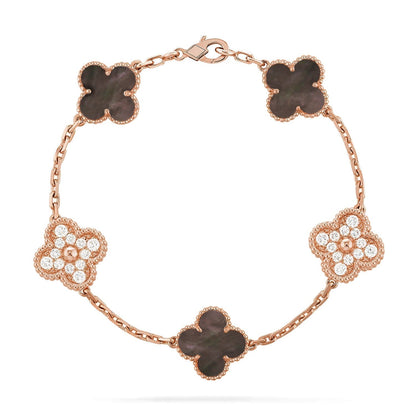 [⭐Shinejoy] CLOVER 5 MOTIF GRAY MOP BRACELET COLLECTION