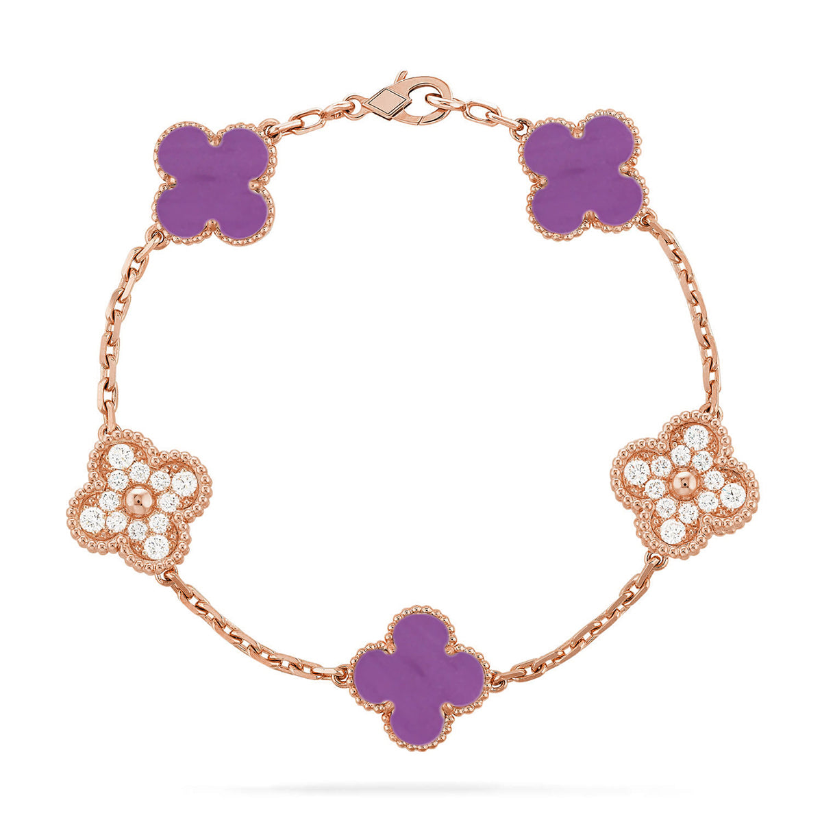 [⭐Shinejoy] CLOVER 5 MOTIF VIOLET BRACELET COLLECTION