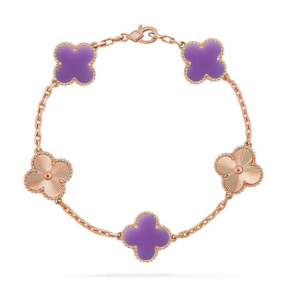 [⭐Shinejoy]CLOVER 5 MOTIF LIGHT PURPLE BRACELET COLLECTION