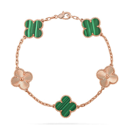 [⭐Shinejoy] CLOVER 5 MOTIF MALACHITE BRACELET COLLECTION
