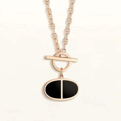 [⭐Shinejoy]CHAINE VERSO BLACK CERAMIC NECKLACE