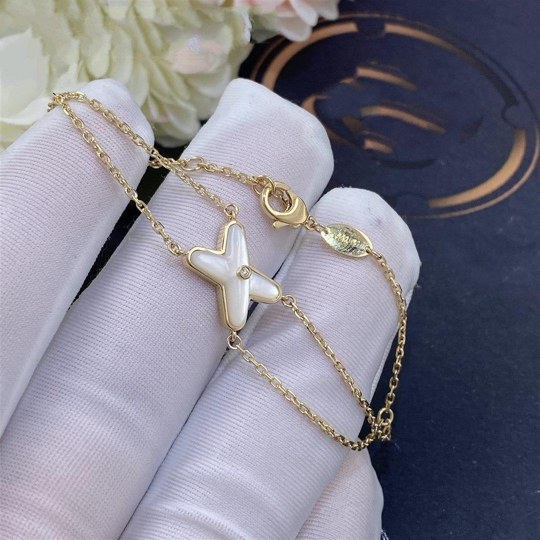 [⭐Shinejoy]JEUX BRACELET WHITE MOP GOLD 1 DIAMOND