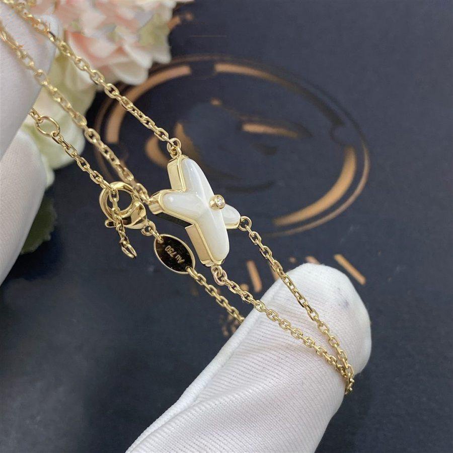 [⭐Shinejoy]JEUX BRACELET WHITE MOP GOLD 1 DIAMOND