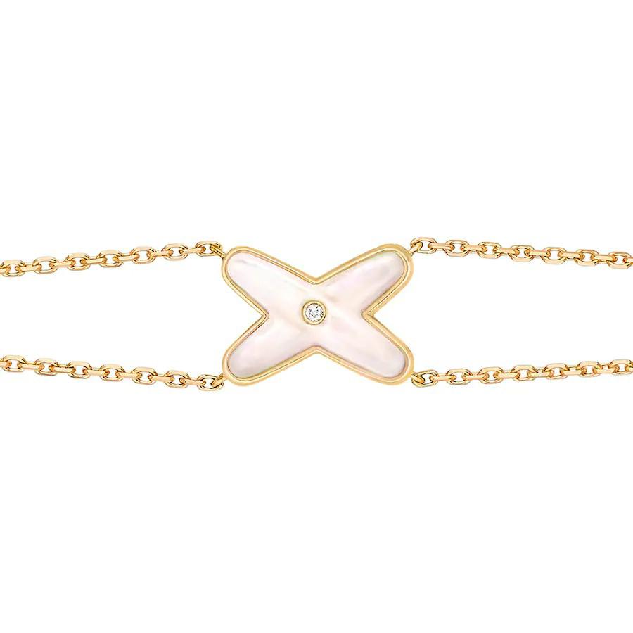 [⭐Shinejoy]JEUX BRACELET WHITE MOP GOLD 1 DIAMOND