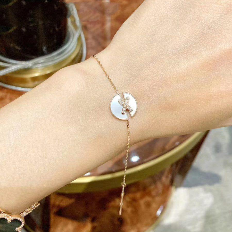 [⭐Shinejoy]JEUX DE BRACELET MOP PINK GOLD DIAMONDS