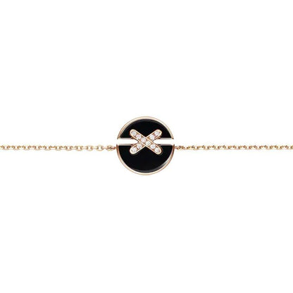 [⭐Shinejoy]JEUX DE BRACELET ONYX PINK GOLD DIAMOND