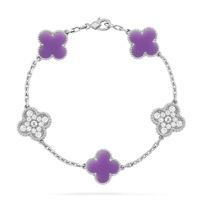 [⭐Shinejoy]CLOVER 5 MOTIF LIGHT PURPLE BRACELET COLLECTION