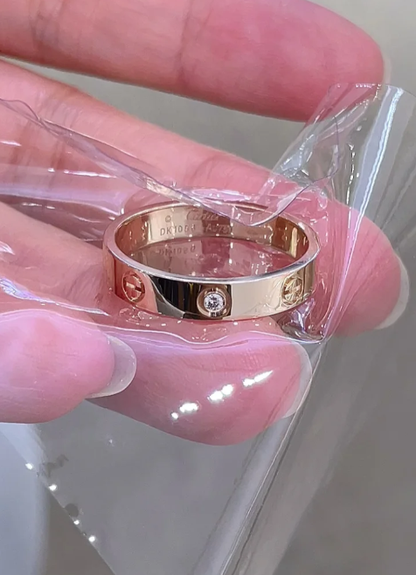 [⭐Shinejoy]LOVE RING 4MM 1 DIAMOND