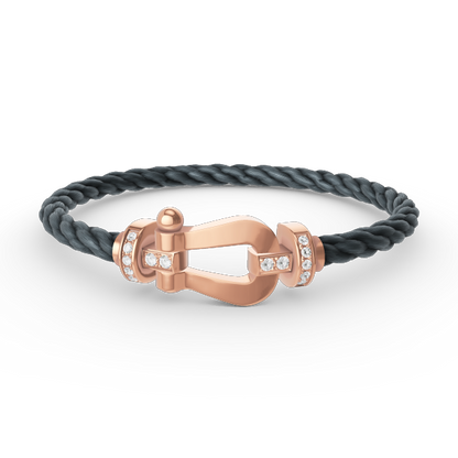 [⭐Shinejoy]FORCE LARGE HORSESHOE HALF DIAMOND BRACELET ROSE GOLD