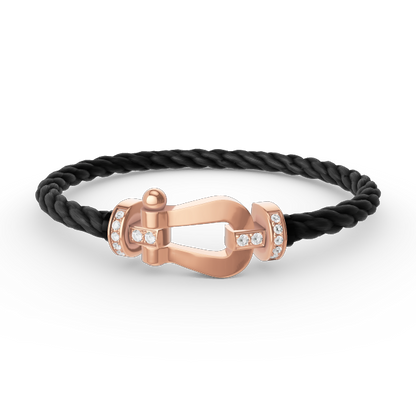 [⭐Shinejoy]FORCE LARGE HORSESHOE HALF DIAMOND BRACELET ROSE GOLD