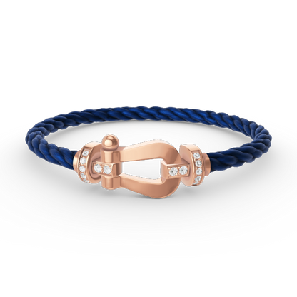 [⭐Shinejoy]FORCE LARGE HORSESHOE HALF DIAMOND BRACELET ROSE GOLD