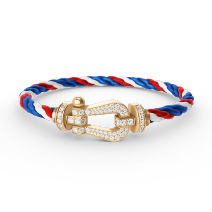 [⭐Shinejoy]FORCE LARGE HORSESHOE FULL DIAMOND BRACELET GOLD