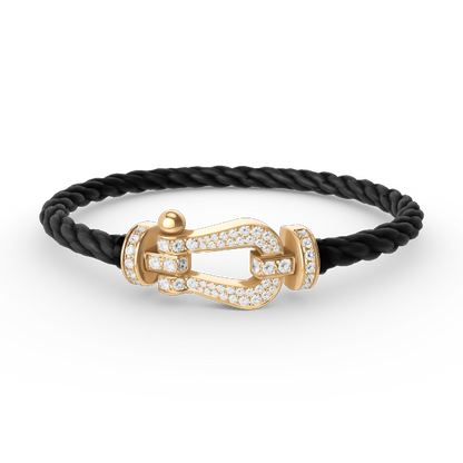 [⭐Shinejoy]FORCE LARGE HORSESHOE FULL DIAMOND BRACELET GOLD