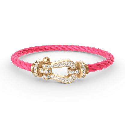 [⭐Shinejoy]FORCE LARGE HORSESHOE FULL DIAMOND BRACELET GOLD