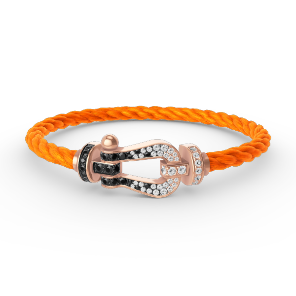 [⭐Shinejoy]FORCE LARGE HORSESHOE BLACK WHITE DIAMOND BRACELET ROSE GOLD