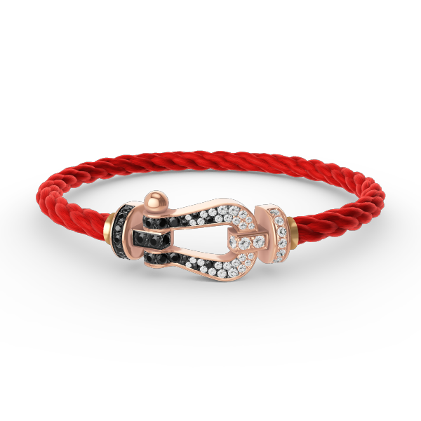 [⭐Shinejoy]FORCE LARGE HORSESHOE BLACK WHITE DIAMOND BRACELET ROSE GOLD
