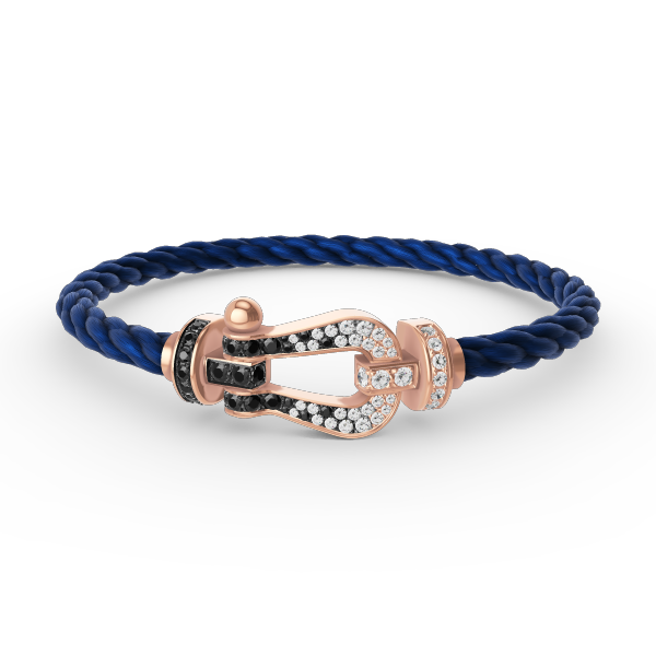 [⭐Shinejoy]FORCE LARGE HORSESHOE BLACK WHITE DIAMOND BRACELET ROSE GOLD