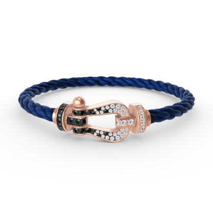 [⭐Shinejoy]FORCE LARGE HORSESHOE BLACK WHITE DIAMOND BRACELET ROSE GOLD