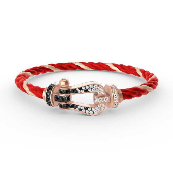 [⭐Shinejoy]FORCE LARGE HORSESHOE BLACK WHITE DIAMOND BRACELET ROSE GOLD