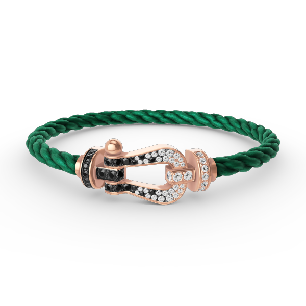 [⭐Shinejoy]FORCE LARGE HORSESHOE BLACK WHITE DIAMOND BRACELET ROSE GOLD