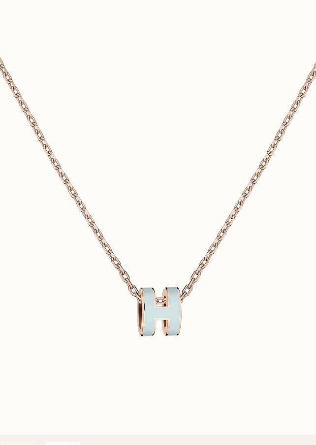 [⭐Shinejoy]POP H LIGHT BLUE NECKLACE