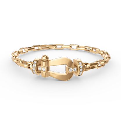 [⭐Shinejoy]FORCE LARGE HORSESHOE CLASP  METAL BRACELET