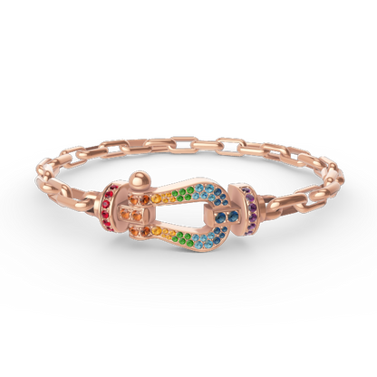[⭐Shinejoy]FORCE LARGE HORSESHOE CLASP  METAL BRACELET
