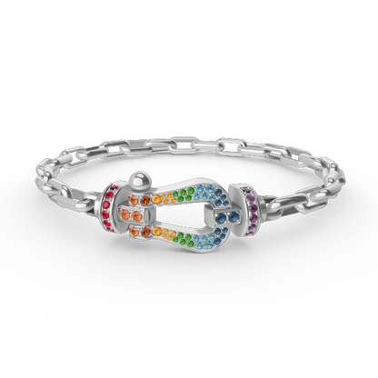 [⭐Shinejoy]FORCE LARGE HORSESHOE CLASP  METAL BRACELET