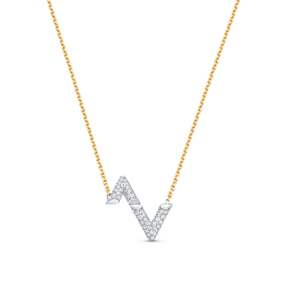 [⭐Shinejoy]VOLT SILVER DIAMOND PEDANT NECKLACE