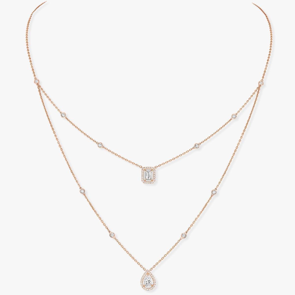[⭐Shinejoy]MY TWIN 2 ROW DIAMOND NECKLACE