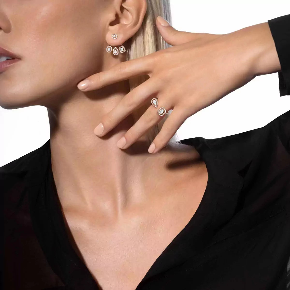 [⭐Shinejoy] My Twin Trio  Diamond Earrings
