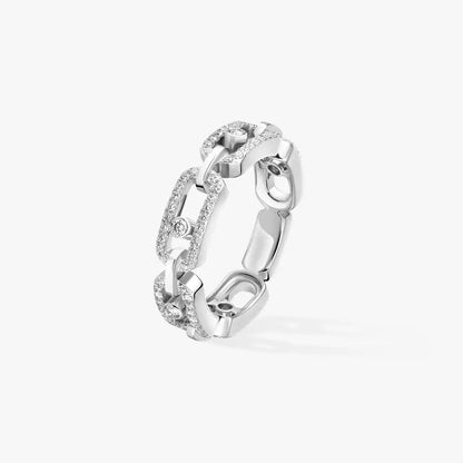 [⭐Shinejoy]Move Link Pave_-Set Diamond Ring in Gold
