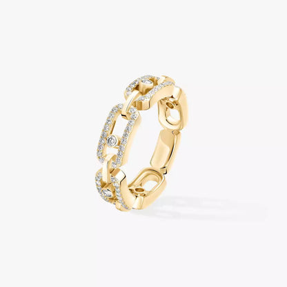 [⭐Shinejoy]Move Link Pave_-Set Diamond Ring in Gold