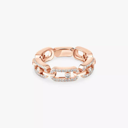 [⭐Shinejoy]Move Link Pave_-Set Diamond Ring in Gold