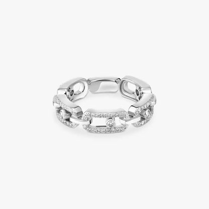 [⭐Shinejoy]Move Link Pave_-Set Diamond Ring in Gold