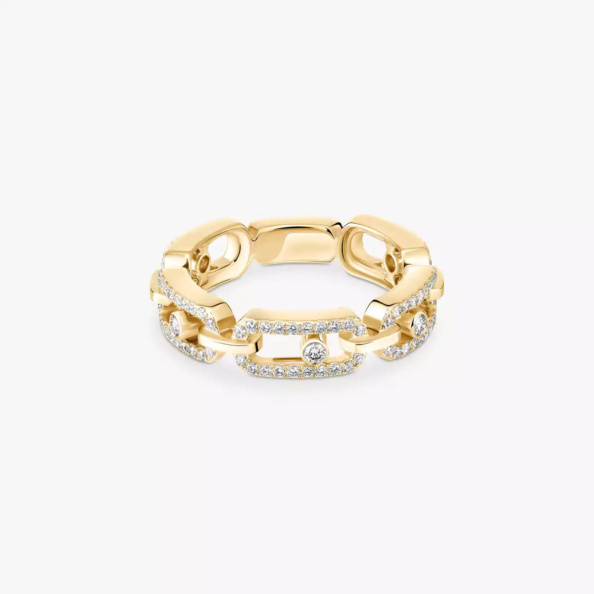 [⭐Shinejoy]Move Link Pave_-Set Diamond Ring in Gold