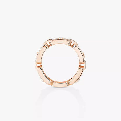 [⭐Shinejoy]Move Link Pave_-Set Diamond Ring in Gold