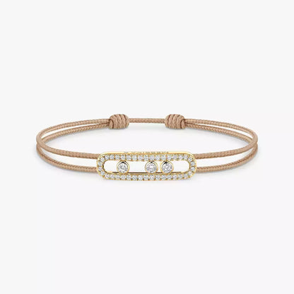 [⭐Shinejoy]Messika Care(s) pink cord pavé bracelet
