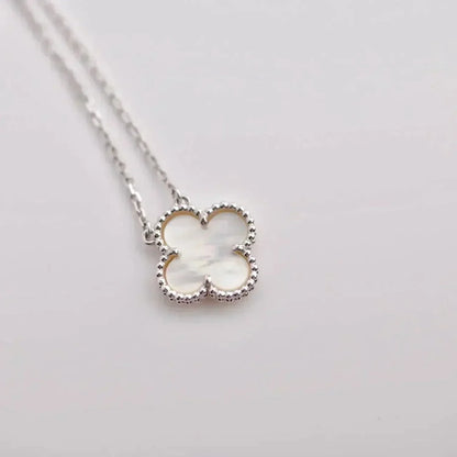 [⭐Shinejoy]CLOVER  15MM WHITE MOTHER-OF-PEARL SILVER